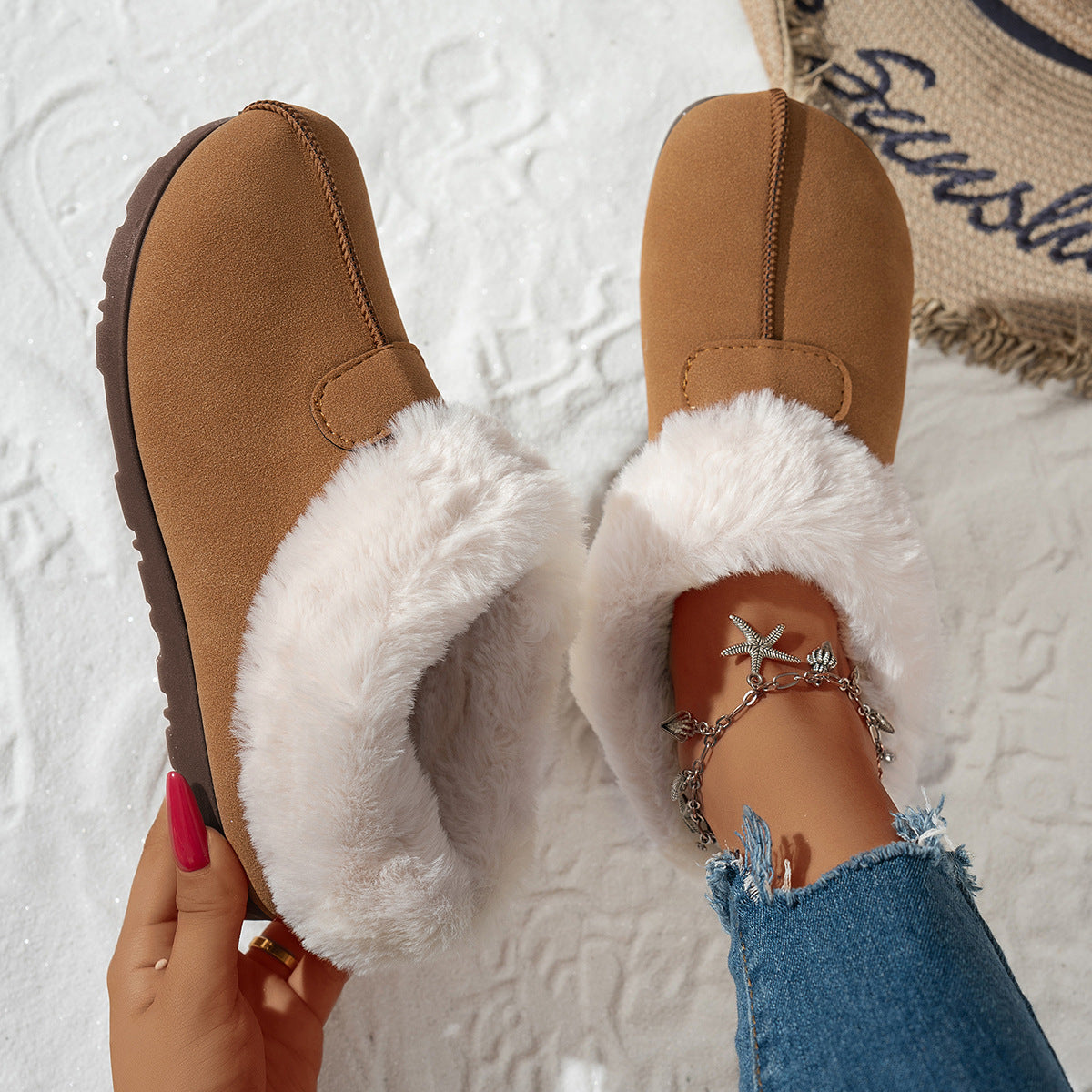 Women's Velvet Warm Cotton Snow Boots