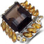 17.85 Carat Smoky Quartz & Citrine Sterling Silver Ring