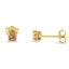Pendientes de diamante en corte princesa de 3/8 Cttw certificados por IGI en oro amarillo de 14K