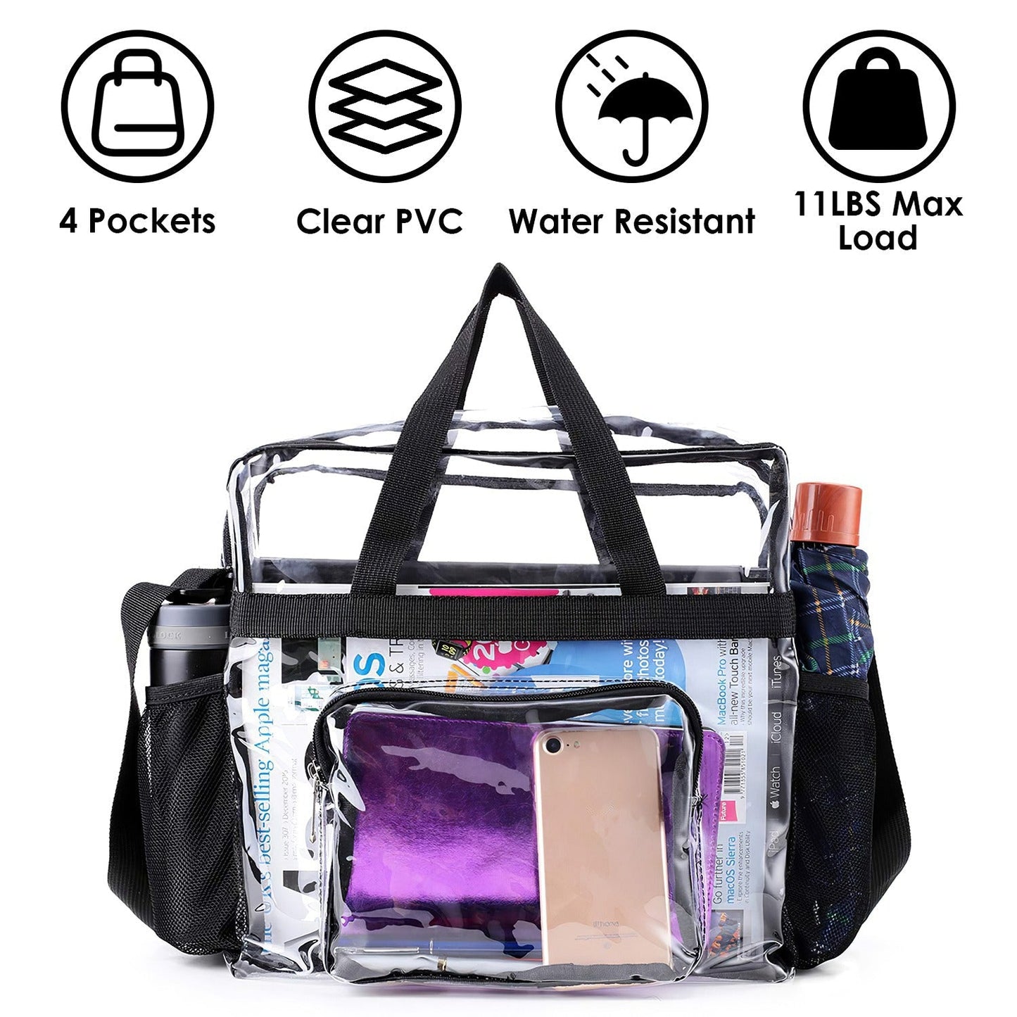 LJG Clear Crossbody Bag - Stadium Approved Transparent Tote