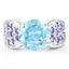 Bague en argent sterling avec topaze bleue et tanzanite de 4,77 carats