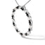 Collier Pendentif Ouvert en Argent Sterling 925 avec Diamants Noirs et Blancs