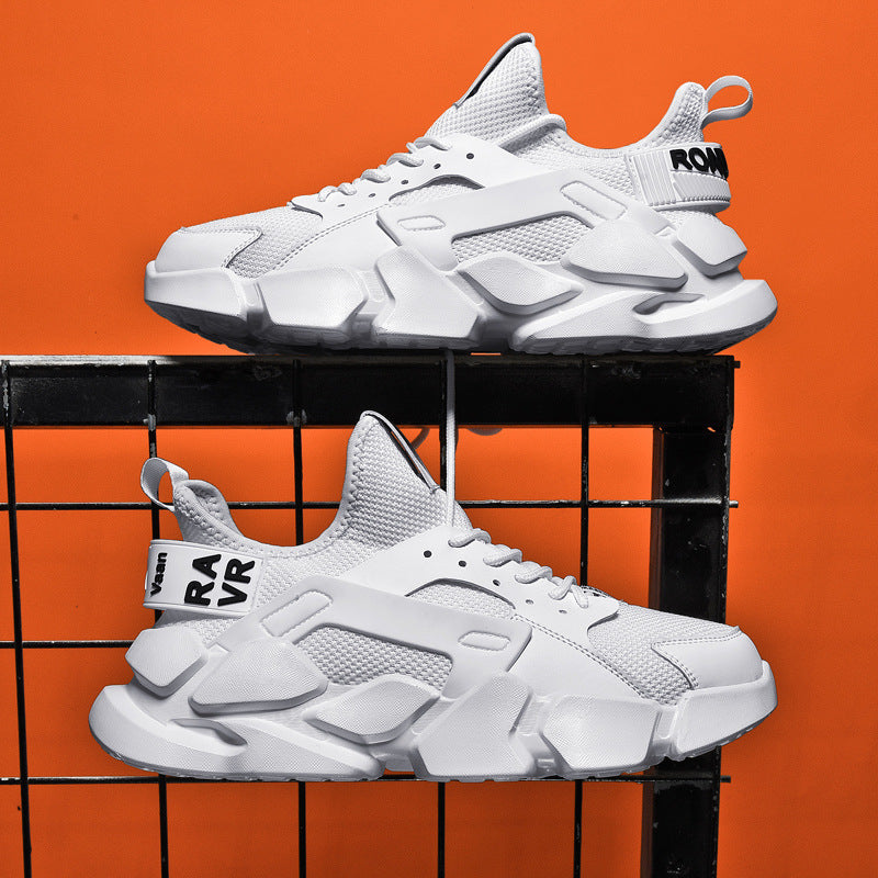 Zapatos de running atléticos transpirables para hombre - Blanco