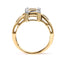 10K Yellow Gold 1/2 Cttw Diamond Composite and Halo Ring - Size 7