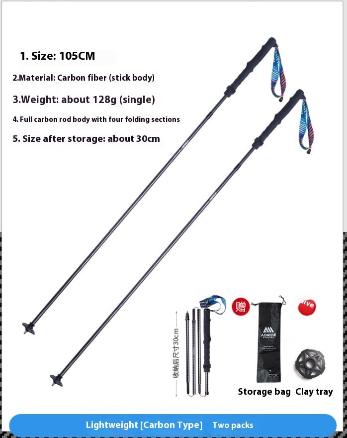 Premium Folding Carbon Trekking Poles for Outdoor Adventures