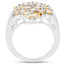 Bague en argent sterling avec citrine et topaze blanche de 3,54 carats