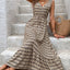 Chic Vintage V-Neck Midi Dress with Tie Waist - Effortlessly Elegant for Every Occasion - Korvel
