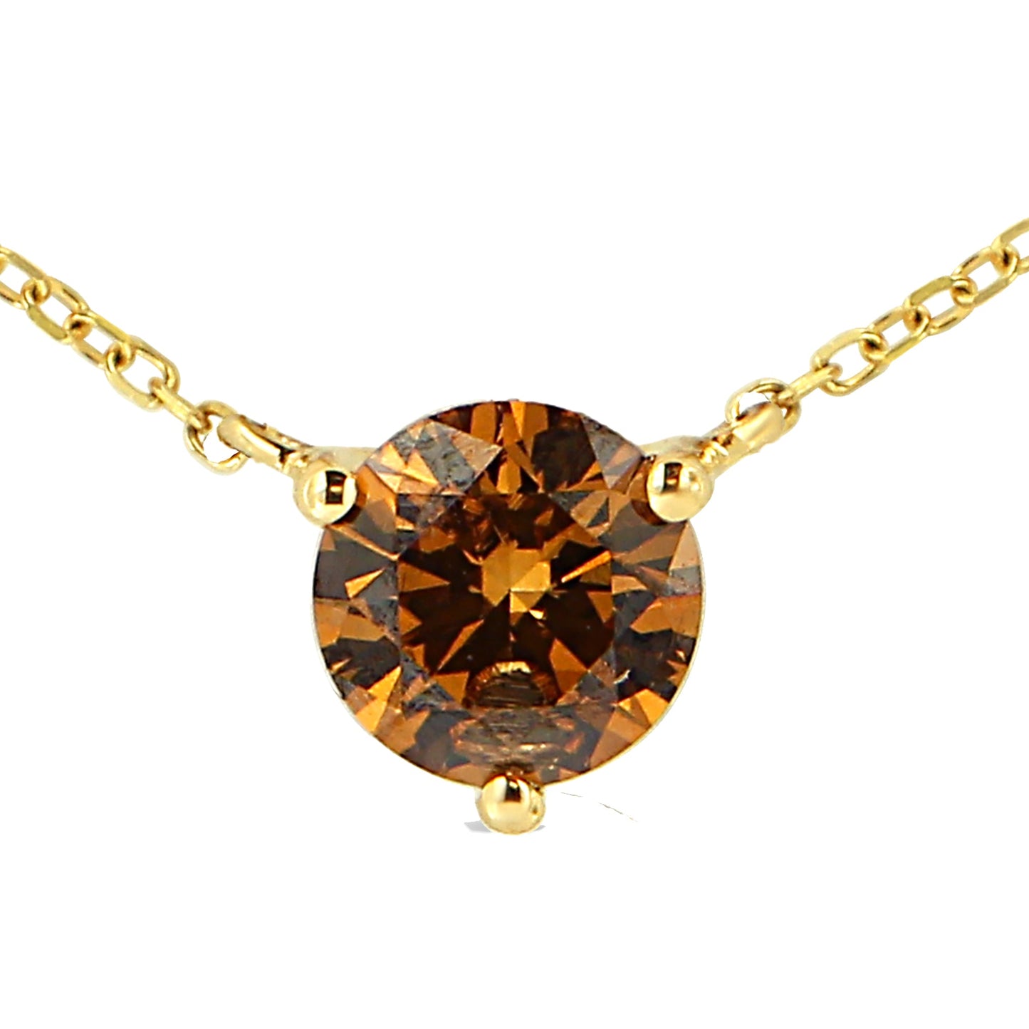 Collar de Pendiente de Diamante Amarillo Creado en Laboratorio de Oro Amarillo de 14K