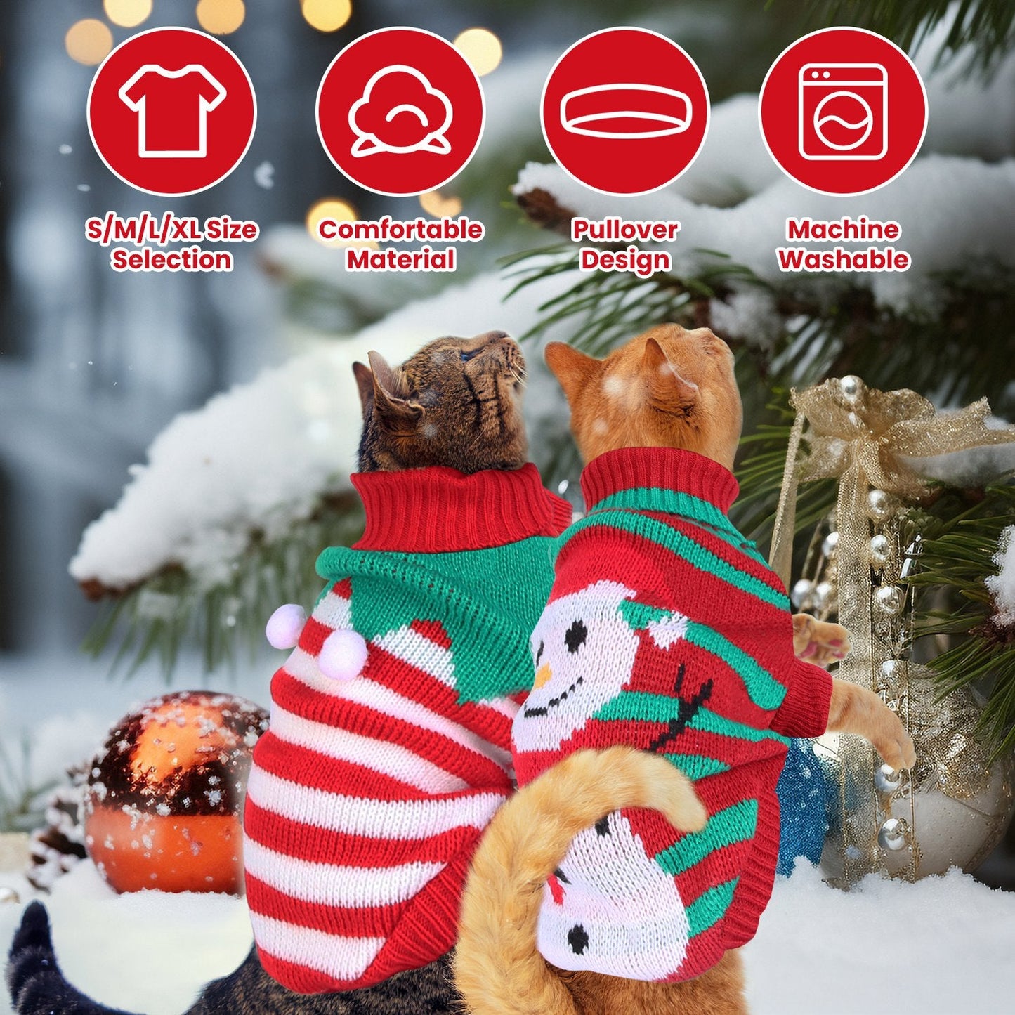 Suéter de Navidad con Cuello de Tortuga para Mascotas GBruno