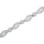 Bracelet double feuille en argent sterling .925 avec diamants - 1 cttw