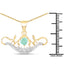 14K Yellow Gold Plated Emerald & White Topaz Pendant