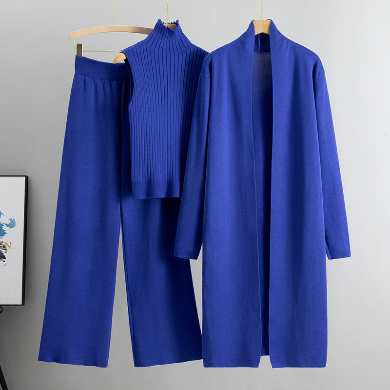 Ensemble Tricoté Élégant 3 Pièces pour Femmes