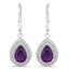 Boucles d'oreilles en argent sterling avec améthyste et diamant de 2,77 carats
