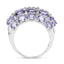 7.29 Carat Genuine Tanzanite & White Topaz Sterling Silver Ring
