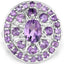 Bague florale en améthyste véritable de 2,67 carats en argent sterling