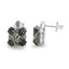 Elegant 2.91 Carat Green Amethyst & Diamond Sterling Silver Earrings
