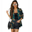 Elegant Long-Sleeve Printed Wrap Coat