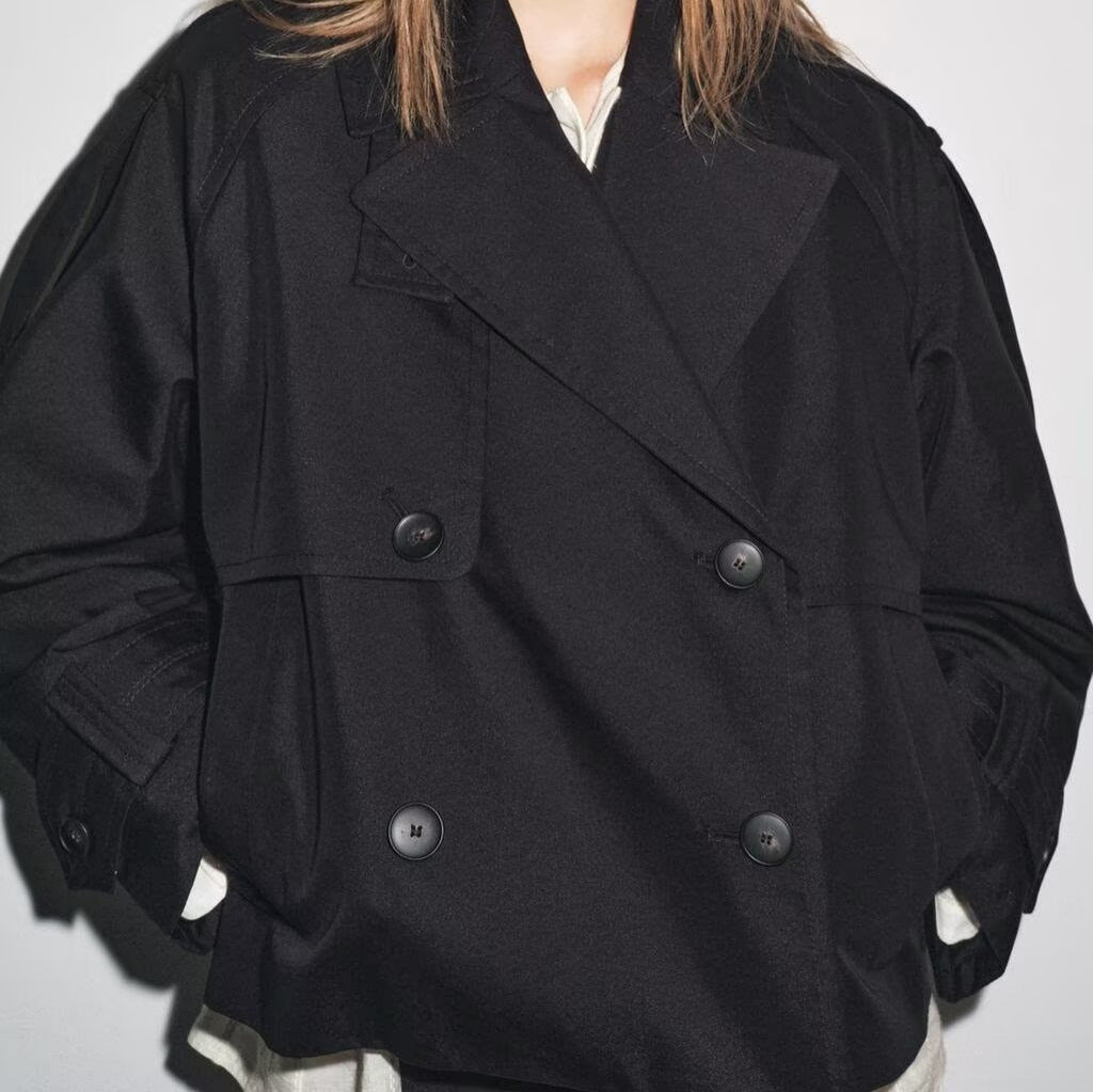 Chic Water-Repellent Short Trench Coat