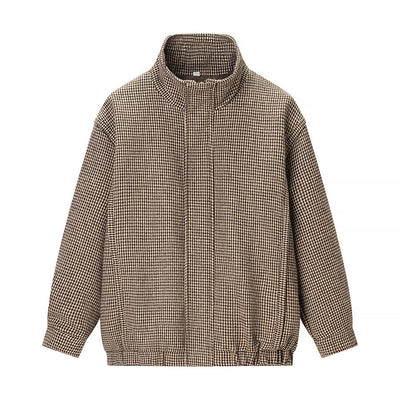 Abrigo de cuadros de mujer a la moda - Ropa exterior versátil
