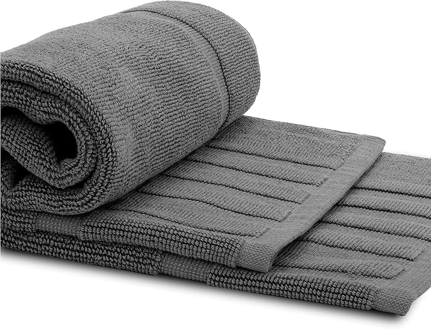 Juego de Alfombrillas de Baño de Lujo en Gris Oscuro - 2 Piezas, 22 x 34 in
