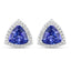 4.62 Carat Genuine Tanzanite and White Diamond Earrings in 14K White Gold