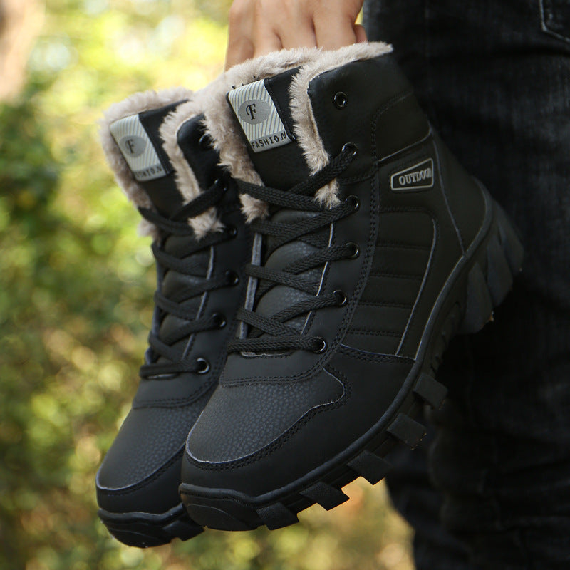 910 Lace-up Anti-slip Couple Snow Boots