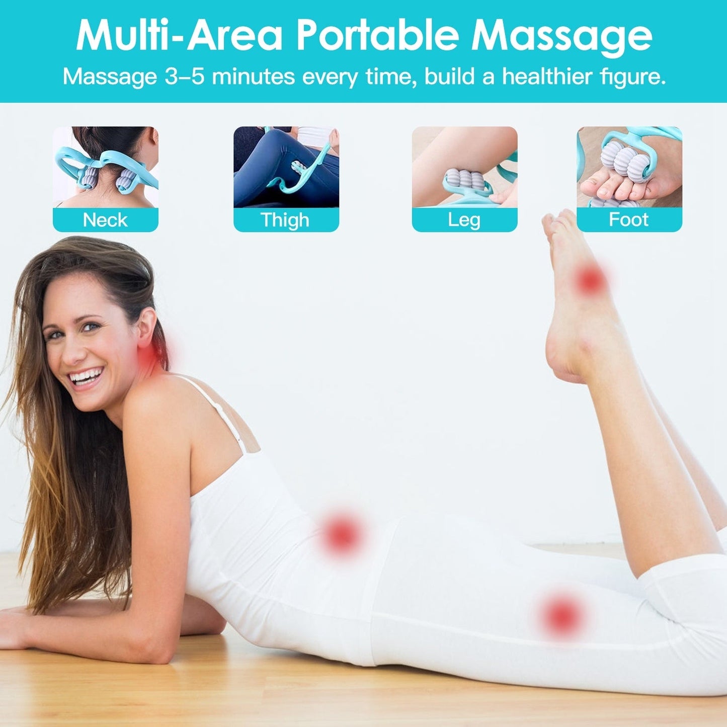 Portable 360° Neck and Body Massager with 6 Massage Balls for Pain Relief - Korvel