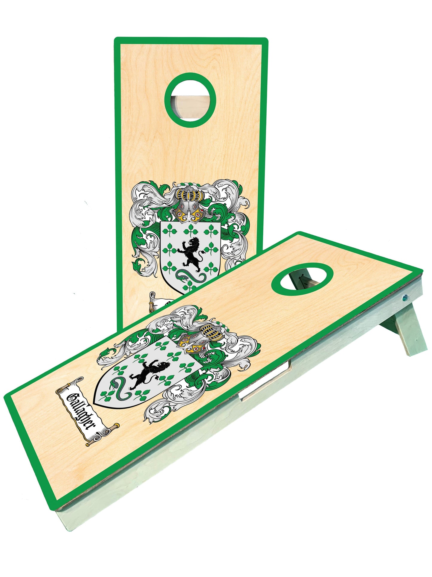 Personalized Irish Family Crest Cornhole Boards - Korvel