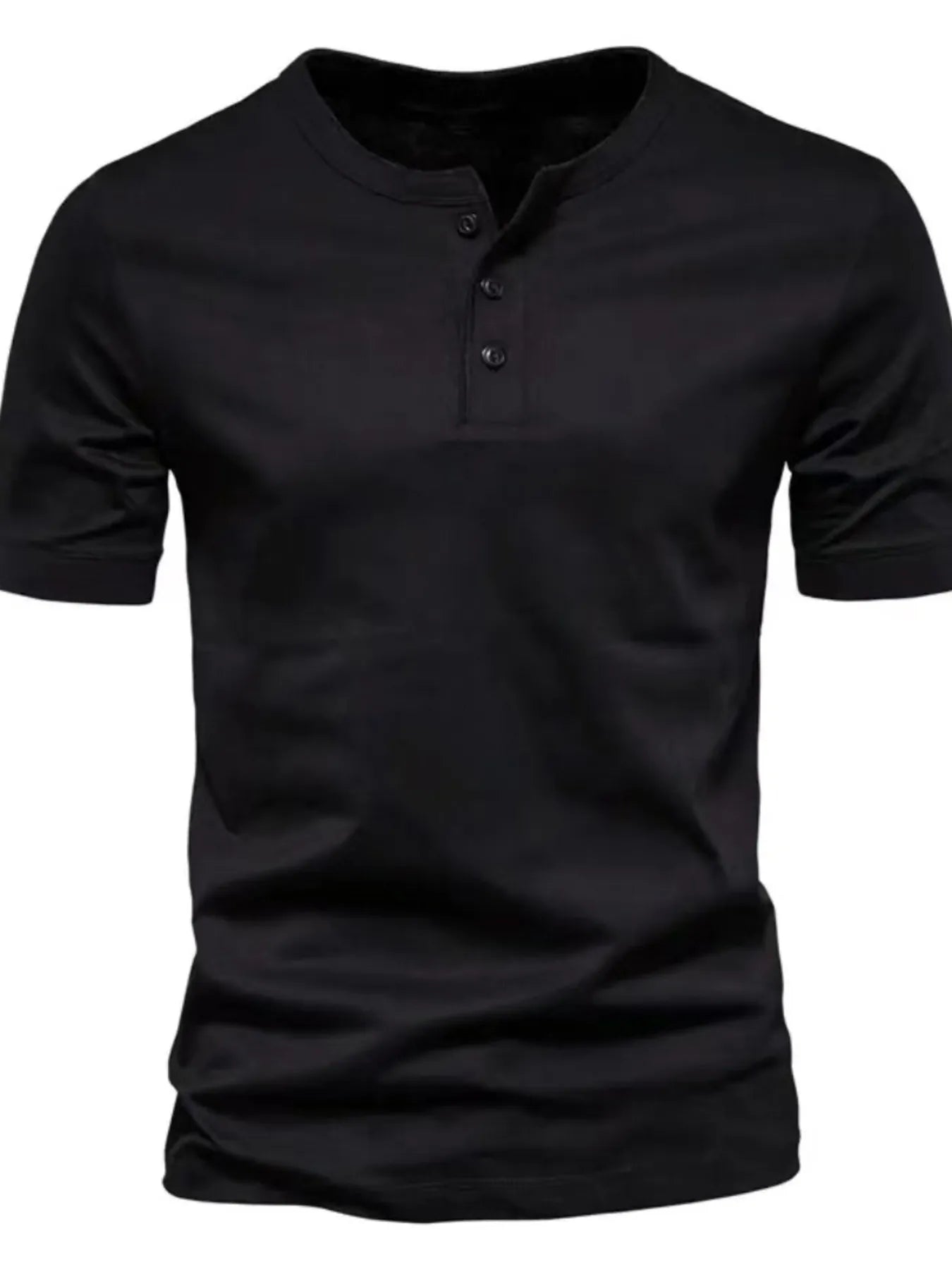 T-shirt Henley pour hommes grande taille avec détail de bouton