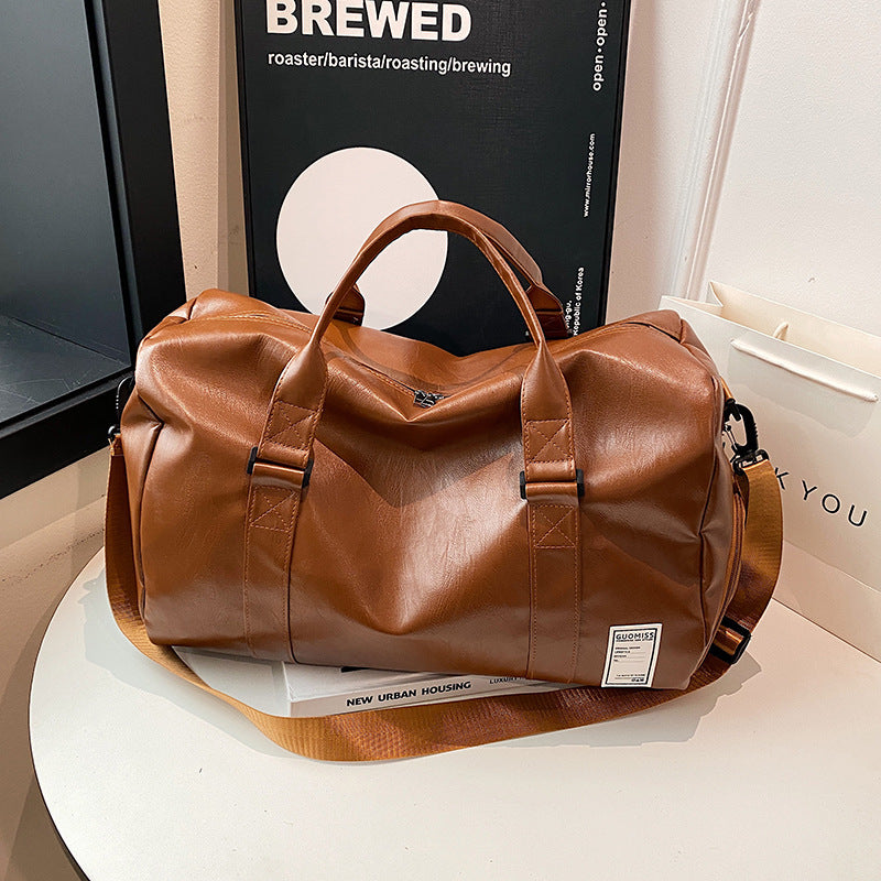 Grand Sac de Sport en Cuir Souple avec Compartiment à Chaussures