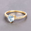 Bague de fiançailles en or jaune 14K avec aquamarine et diamant de 0,65 carat