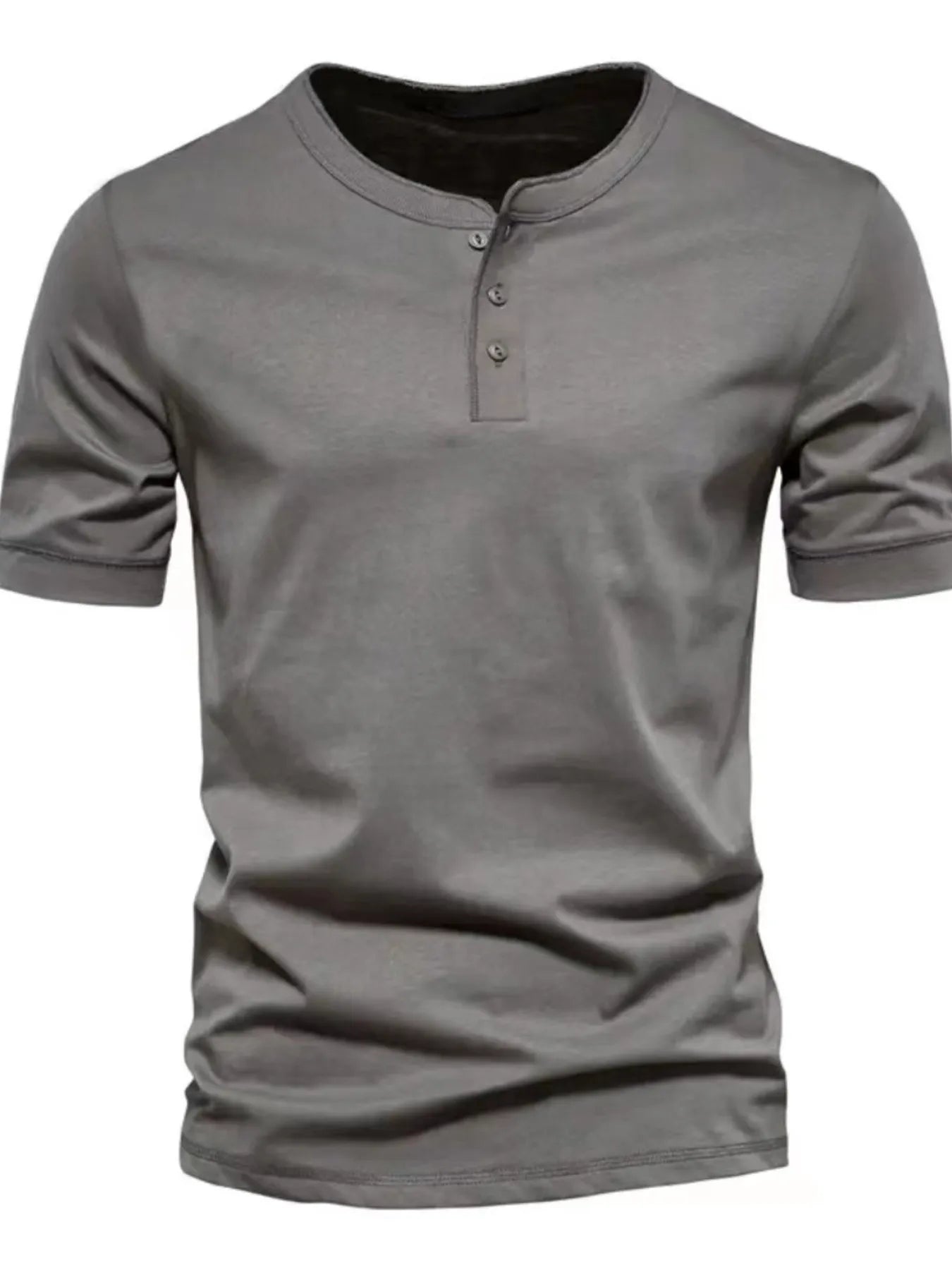 T-shirt Henley pour hommes grande taille avec détail de bouton