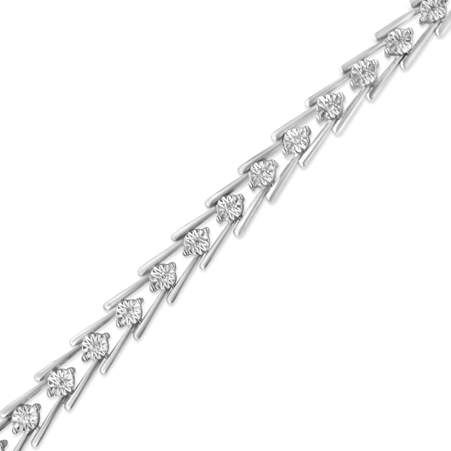 Pulsera de Tenis Doble Swoosh de Diamante de Plata Esterlina .925 - Tamaño 7.75