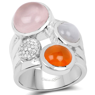 5.96 Carat Multi Stone Sterling Silver Engagement Ring