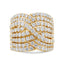 Bague de croisement en diamant 10K or jaune 3.0 Cttw - Taille 7