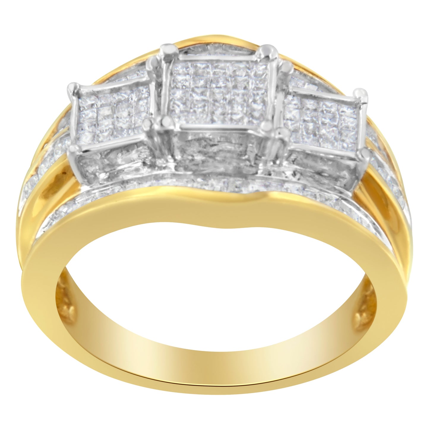 Anillo de Compromiso de Diamante de Oro Bicolor de 10KT