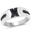 Bague de fiançailles en argent sterling avec diamant noir véritable de 0,83 carat