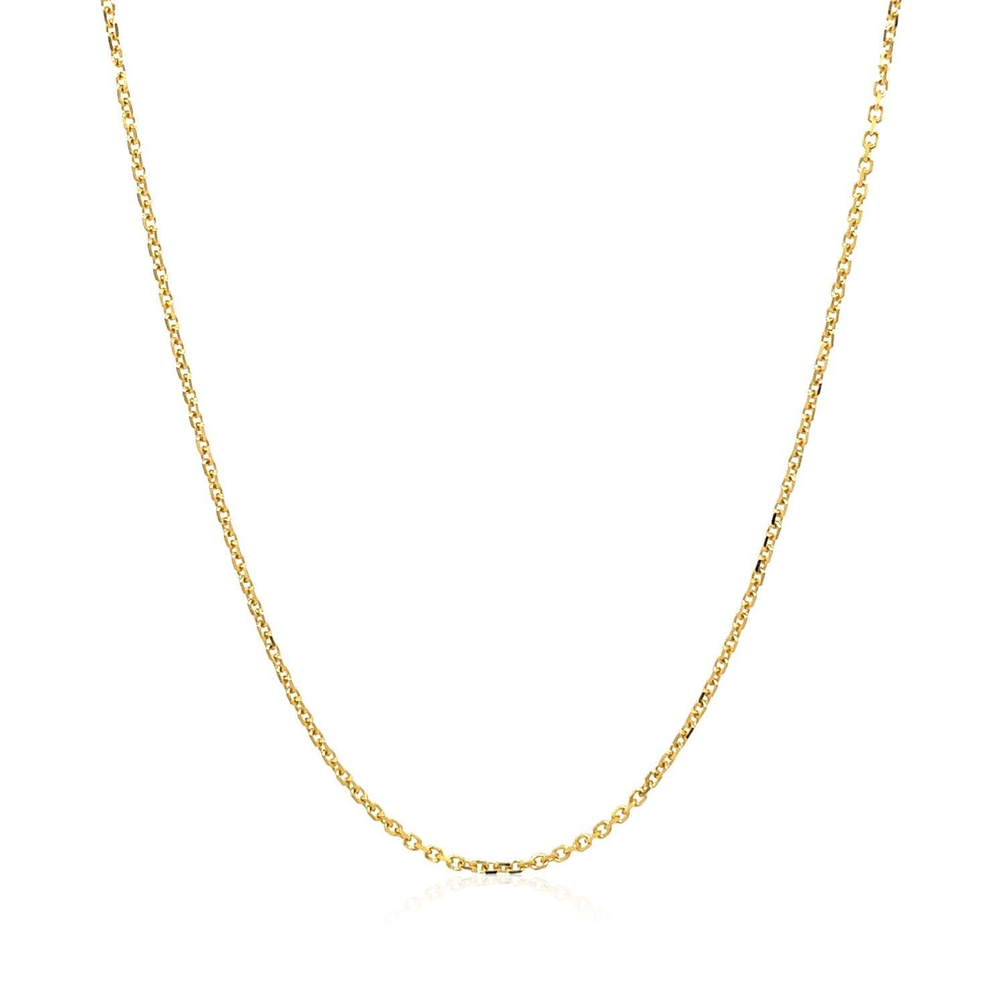 Chaîne en Or Jaune 14k avec Maillons Découpés en Diamant - 1,1 mm