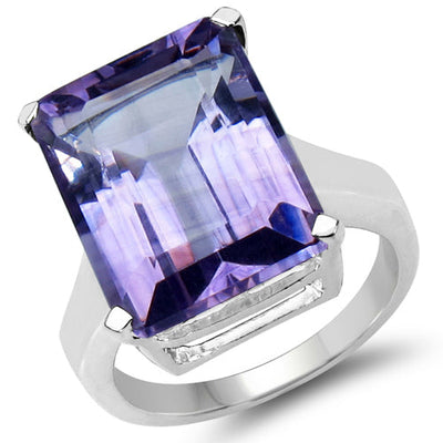 11.47 Carat Genuine Amethyst Sterling Silver Engagement Ring