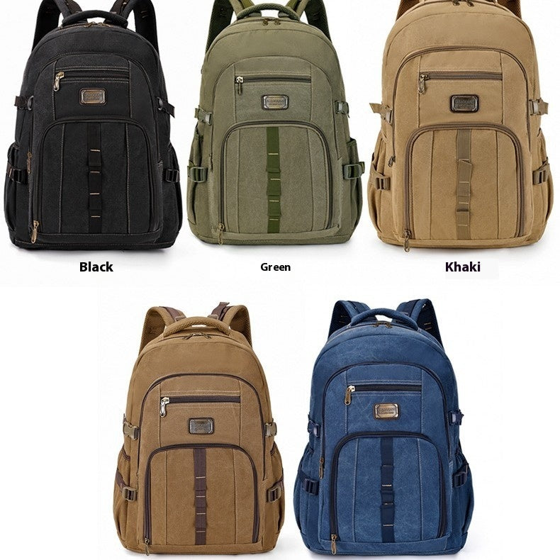 Mochila de senderismo de lona de gran capacidad y duradera