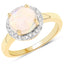 0.95 Carat Ethiopian Opal & White Topaz Sterling Silver Ring