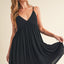 Robe Mini Cami à Décolleté Plongeant Froncée pour Femmes