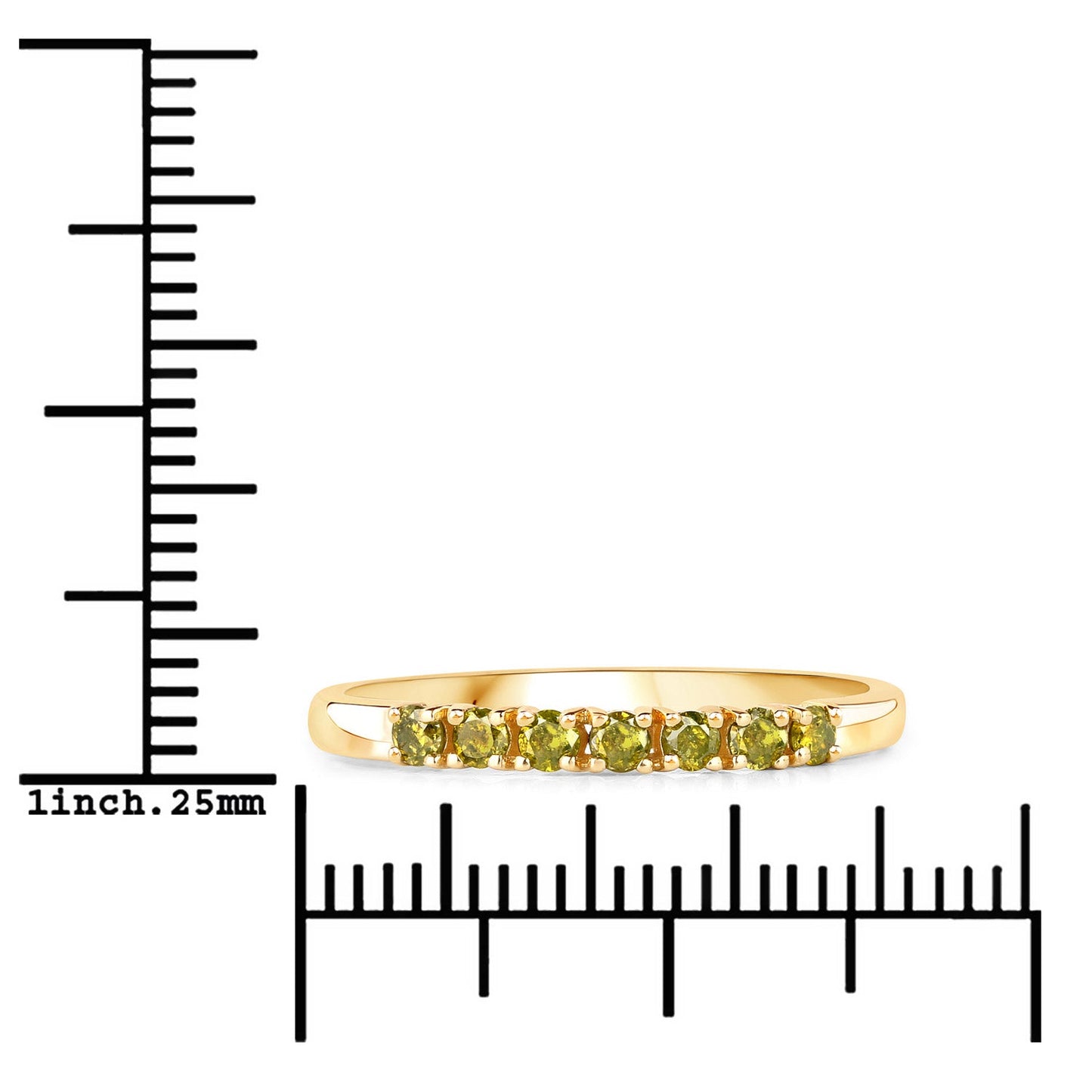 0.22 Carat Genuine Dark Yellow Diamond 14K Yellow Gold Engagement Ring