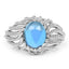 3.65 Carat Swiss Blue Topaz Sterling Silver Engagement Ring