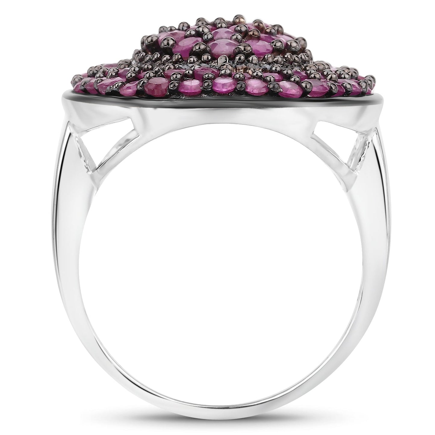 Bague de fiançailles en rubis véritable de 3,11 carats en argent sterling .925