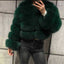 Elegant Faux Fur Patchwork Overcoat