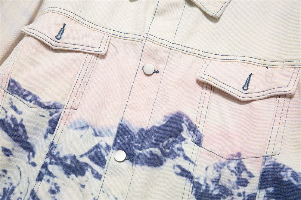 Chaqueta de paisajes de impresión completa para hombres