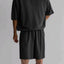 Men's Plus Size Round Neck Top and Shorts Set