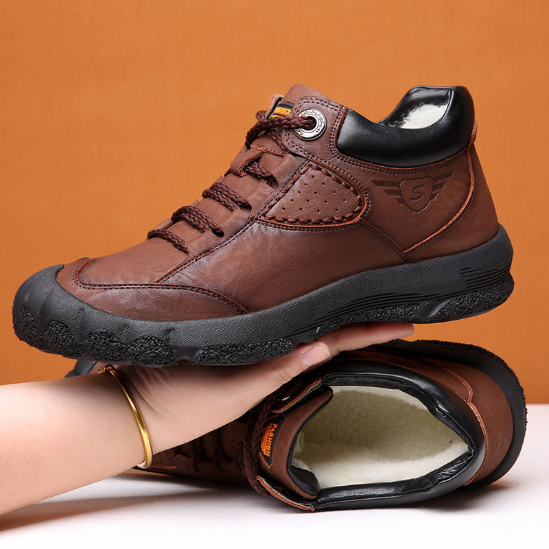 Bottes de neige décontractées doublées en polaire pour aventures en plein air