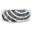 0.62 Carat Blue and White Diamond Sterling Silver Engagement Ring